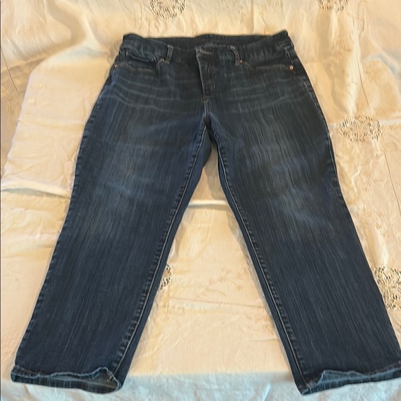 Chico's Blue Ankle Cropped Jeans with Faded Wash - Picture 1 of 8